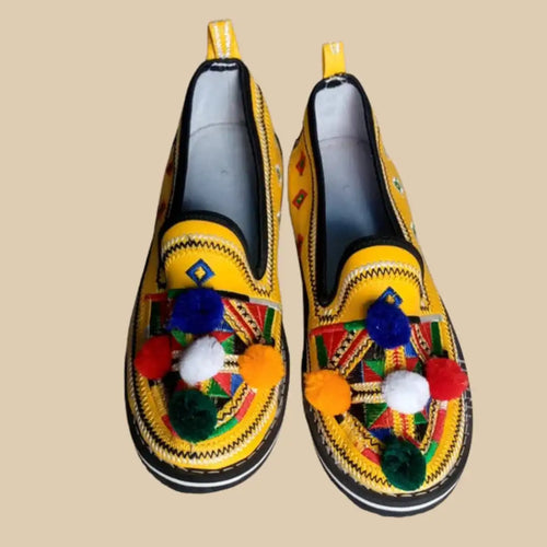 amazighshoecraft™ – Lebendiger Mosaik-Babouche