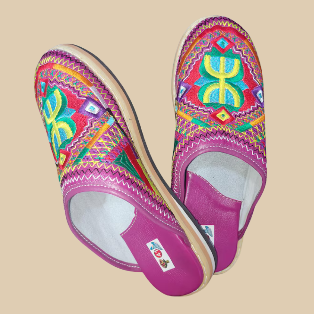 amazighshoecraft™ – Babouche fuchsia vibrante