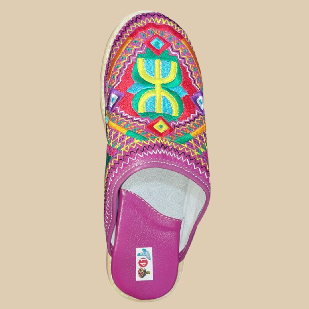 amazighshoecraft™ – Babouche fuchsia vibrante